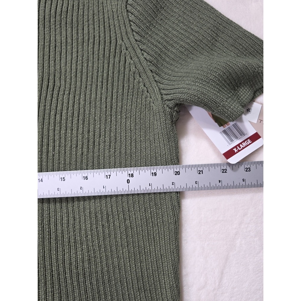 French Connection Olive Knit Dress XL NWT Ribbed Button Front Casual Office - Picture 8 of 11